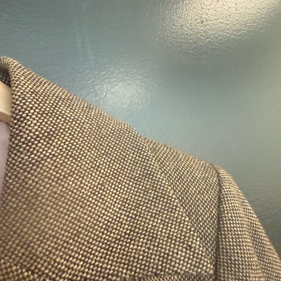 OXMO (Denmark) L wool blend EUC Brown Trench Coat with Pink Floral Design - Picture 5 of 14